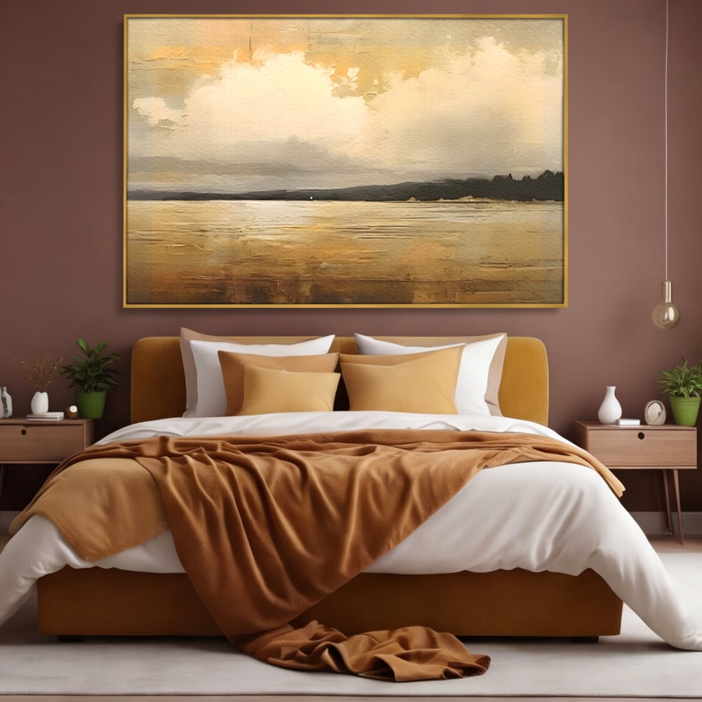 Tablou Canvas Premium LuxCanva® C1230, Sunset On The Lake , Relaxare, Living Room, Culori Vibrante