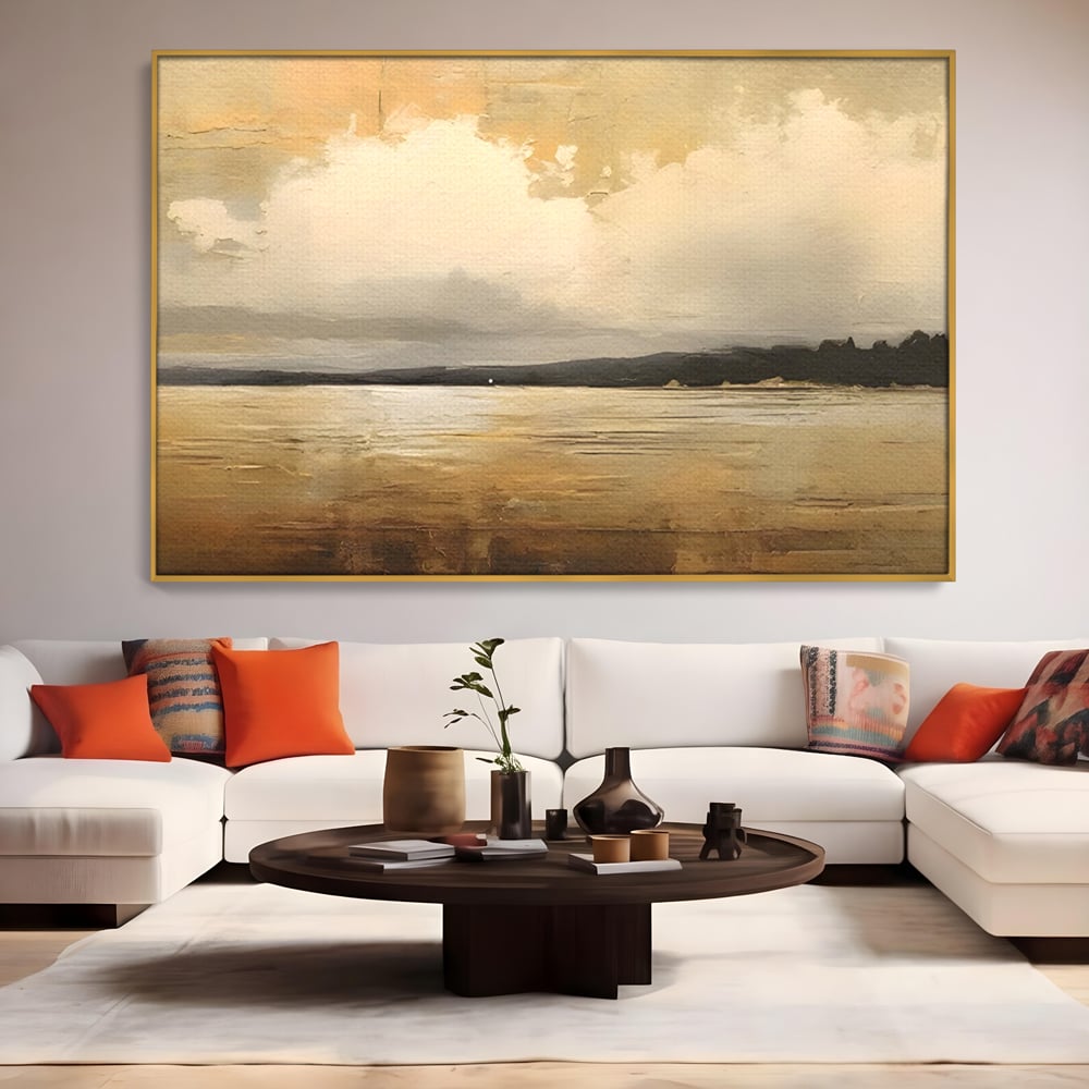 Tablou Canvas Premium LuxCanva® C1230, Sunset On The Lake , Relaxare, Living Room, Culori Vibrante