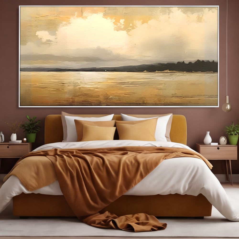 Tablou Canvas Premium LuxCanva® C1230, Sunset On The Lake , Relaxare, Living Room, Culori Vibrante