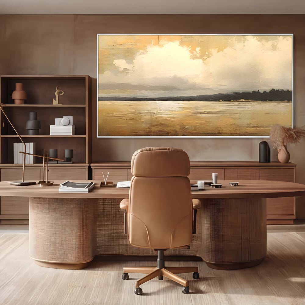 Tablou Canvas Premium LuxCanva® C1230, Sunset On The Lake , Relaxare, Living Room, Culori Vibrante
