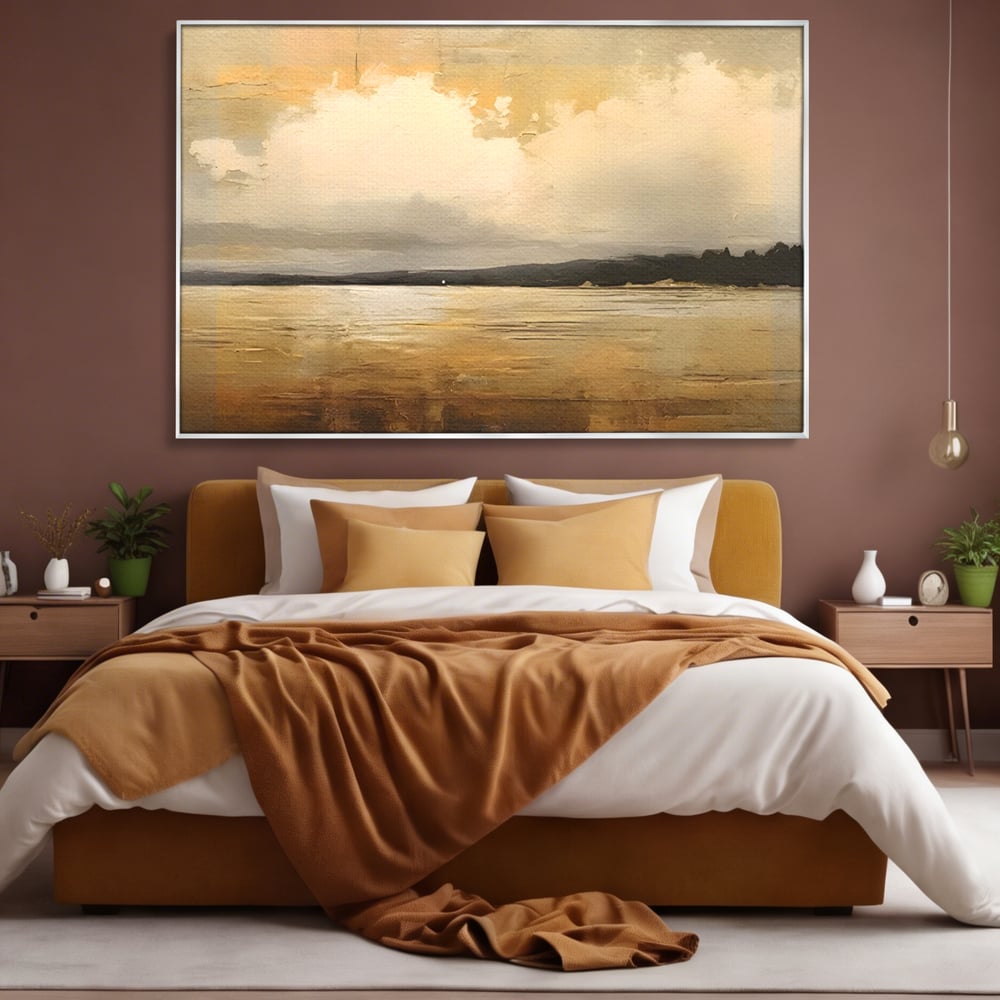 Tablou Canvas Premium LuxCanva® C1230, Sunset On The Lake , Relaxare, Living Room, Culori Vibrante