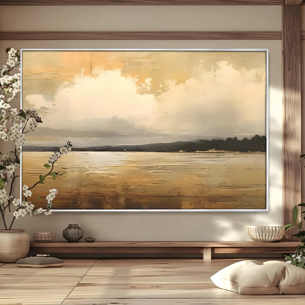 Tablou Canvas Premium LuxCanva® C1230, Sunset On The Lake , Relaxare, Living Room, Culori Vibrante