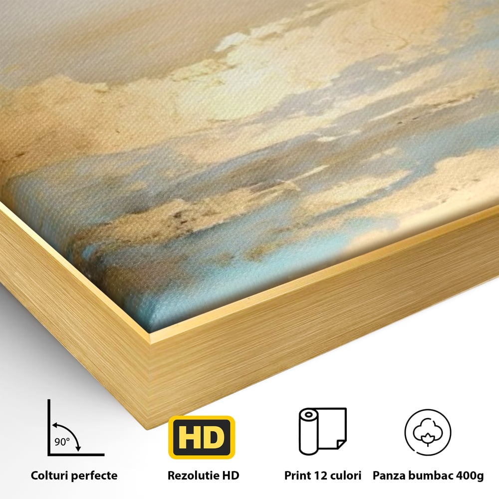 Tablou Canvas Premium LuxCanva® C1231, Rasarit Deasupra Marii , Relaxare, Living Room, Culori Vibrante