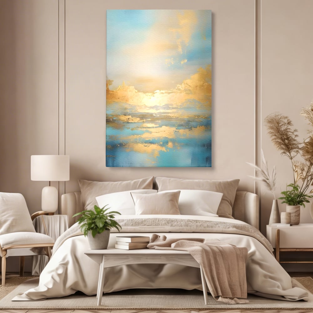 Tablou Canvas Premium LuxCanva® C1231, Rasarit Deasupra Marii , Relaxare, Living Room, Culori Vibrante