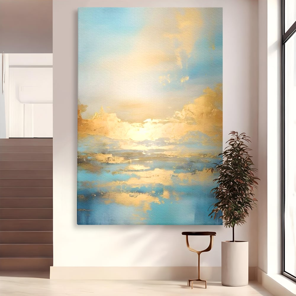 Tablou Canvas Premium LuxCanva® C1231, Rasarit Deasupra Marii , Relaxare, Living Room, Culori Vibrante