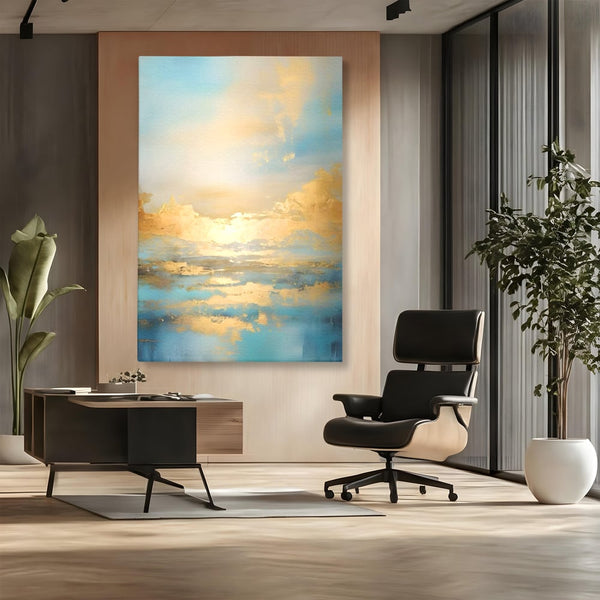 Tablou Canvas Premium LuxCanva® C1231, Rasarit Deasupra Marii , Relaxare, Living Room, Culori Vibrante