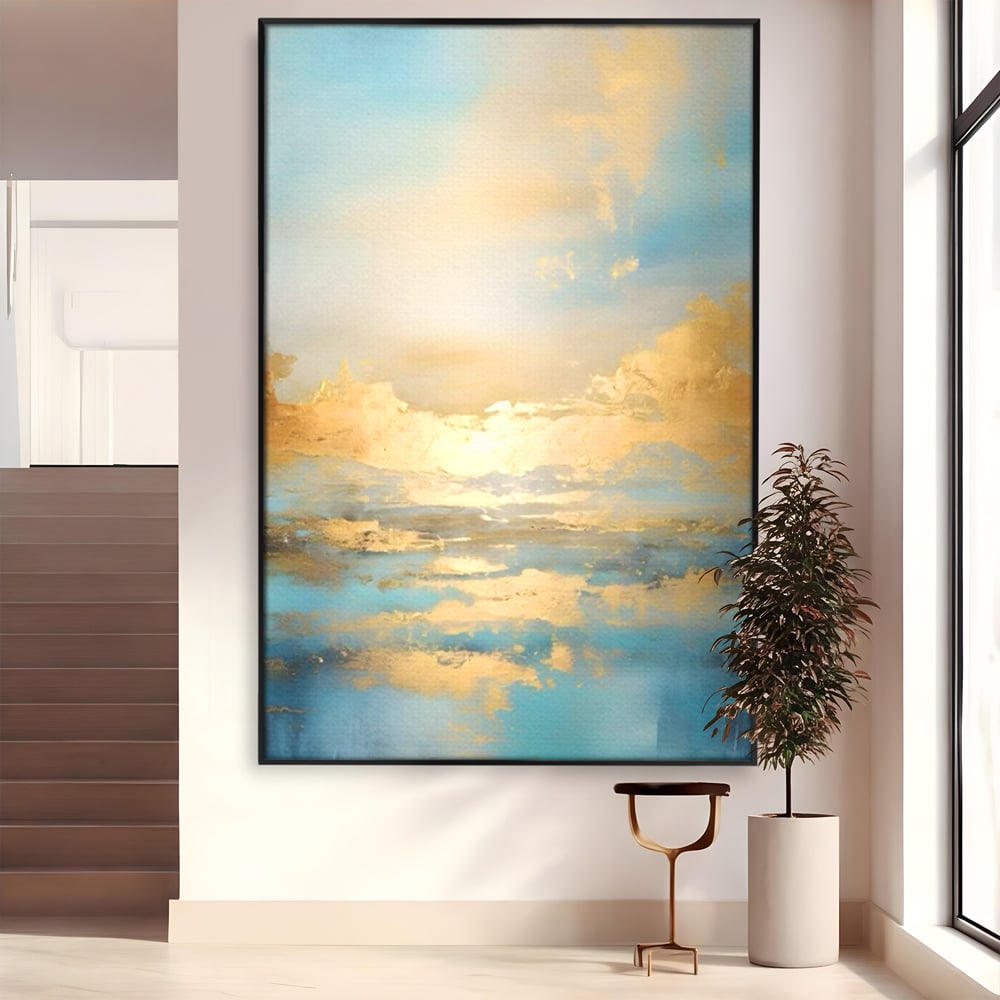 Tablou Canvas Premium LuxCanva® C1231, Rasarit Deasupra Marii , Relaxare, Living Room, Culori Vibrante