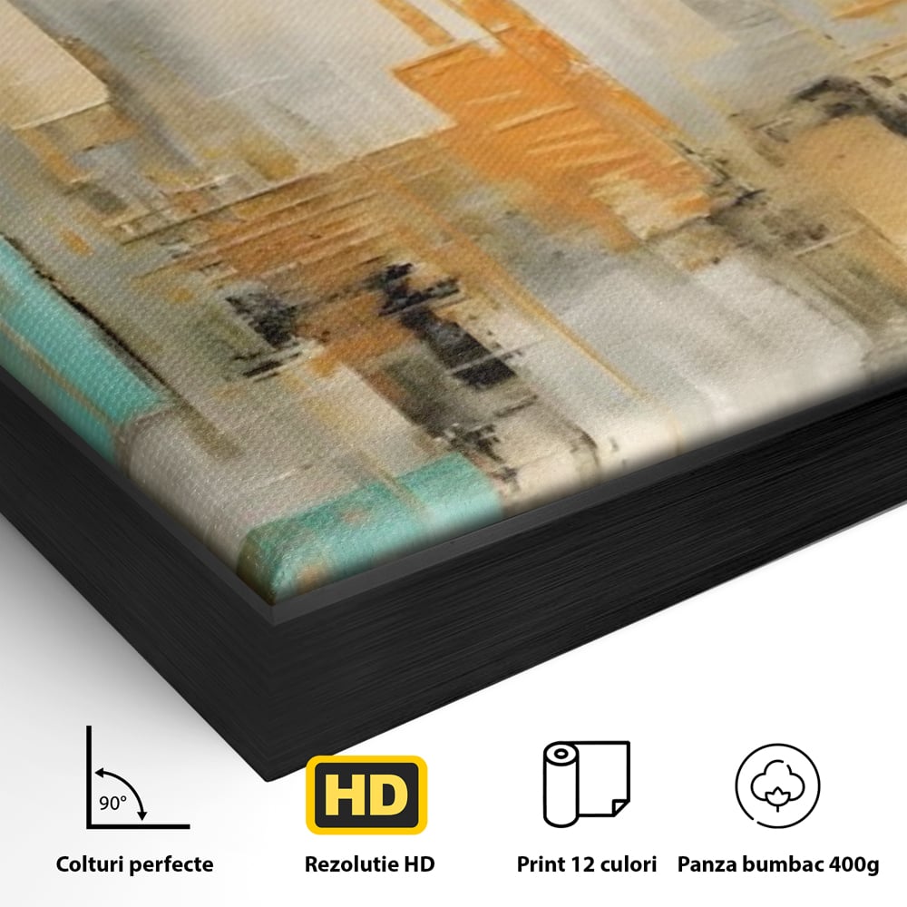 Tablou Canvas Premium LuxCanva® C1232, Abstract Colors Lanscape , Relaxare, Living Room, Culori Vibrante