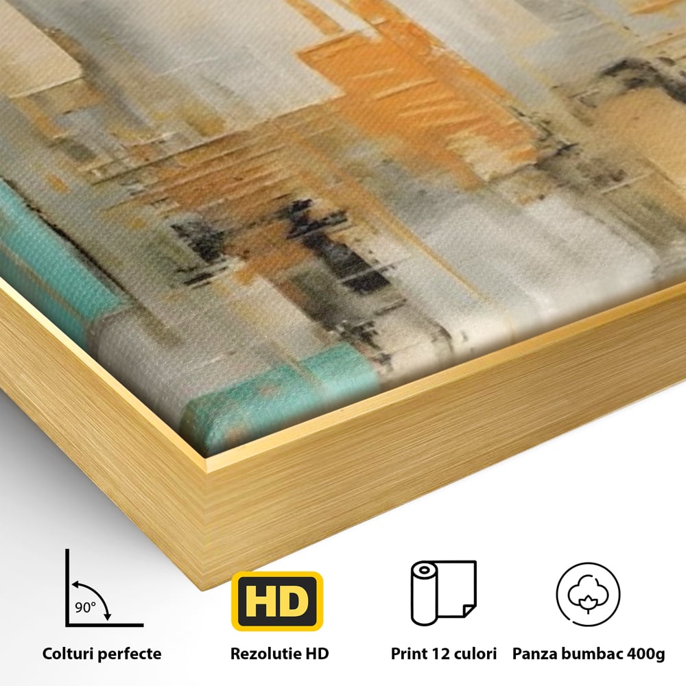 Tablou Canvas Premium LuxCanva® C1232, Abstract Colors Lanscape , Relaxare, Living Room, Culori Vibrante