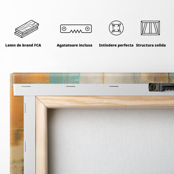 Tablou Canvas Premium LuxCanva® C1232, Abstract Colors Lanscape , Relaxare, Living Room, Culori Vibrante