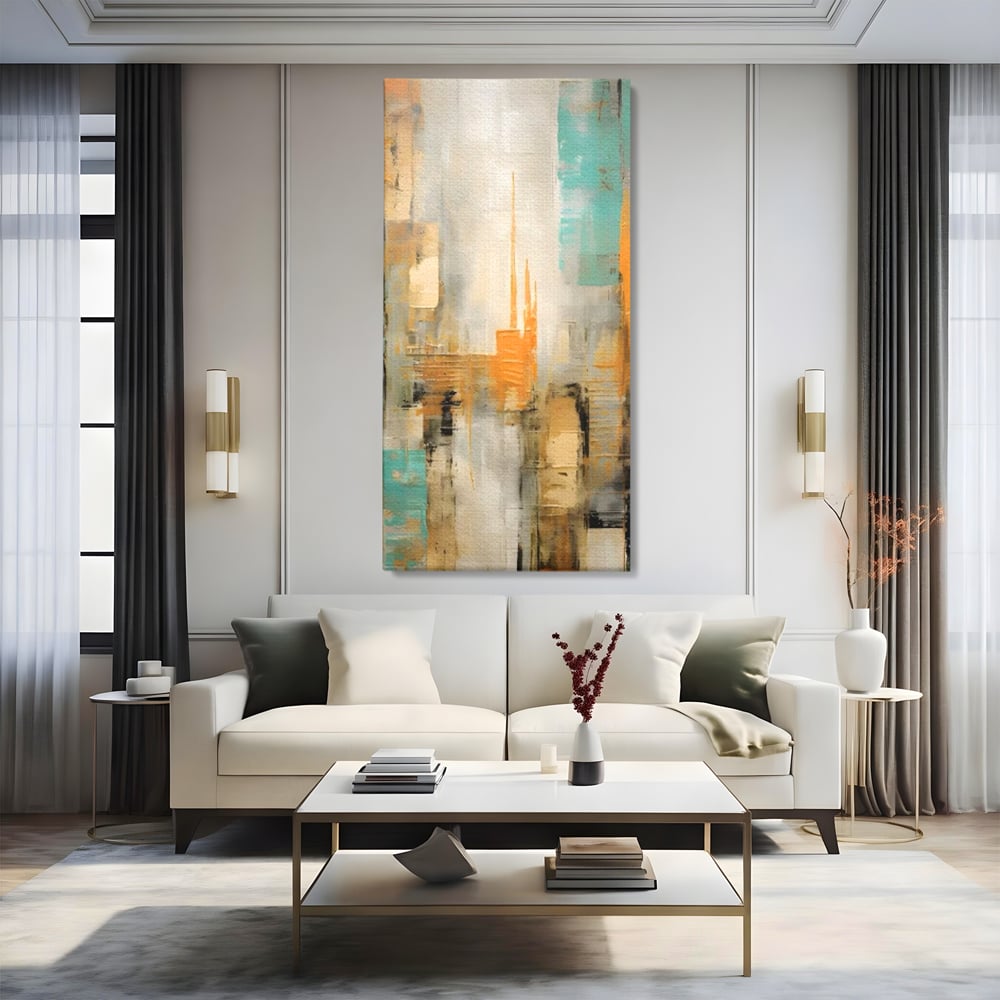 Tablou Canvas Premium LuxCanva® C1232, Abstract Colors Lanscape , Relaxare, Living Room, Culori Vibrante