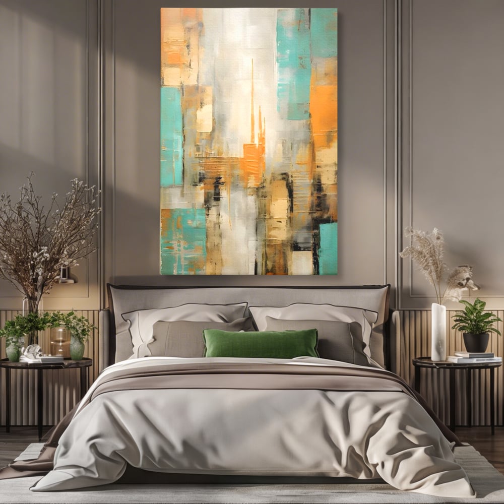 Tablou Canvas Premium LuxCanva® C1232, Abstract Colors Lanscape , Relaxare, Living Room, Culori Vibrante