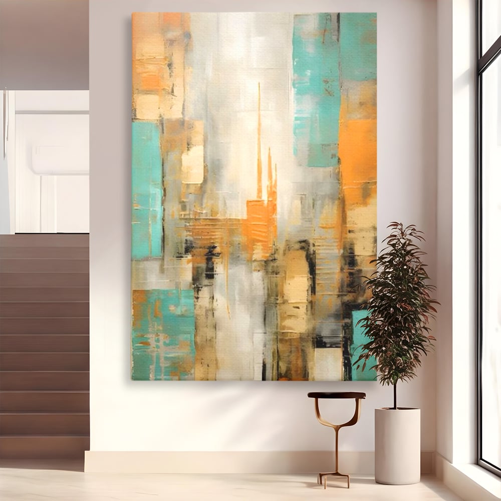 Tablou Canvas Premium LuxCanva® C1232, Abstract Colors Lanscape , Relaxare, Living Room, Culori Vibrante