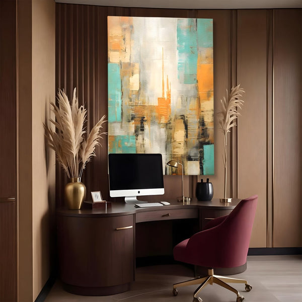 Tablou Canvas Premium LuxCanva® C1232, Abstract Colors Lanscape , Relaxare, Living Room, Culori Vibrante