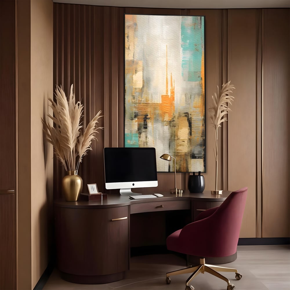 Tablou Canvas Premium LuxCanva® C1232, Abstract Colors Lanscape , Relaxare, Living Room, Culori Vibrante
