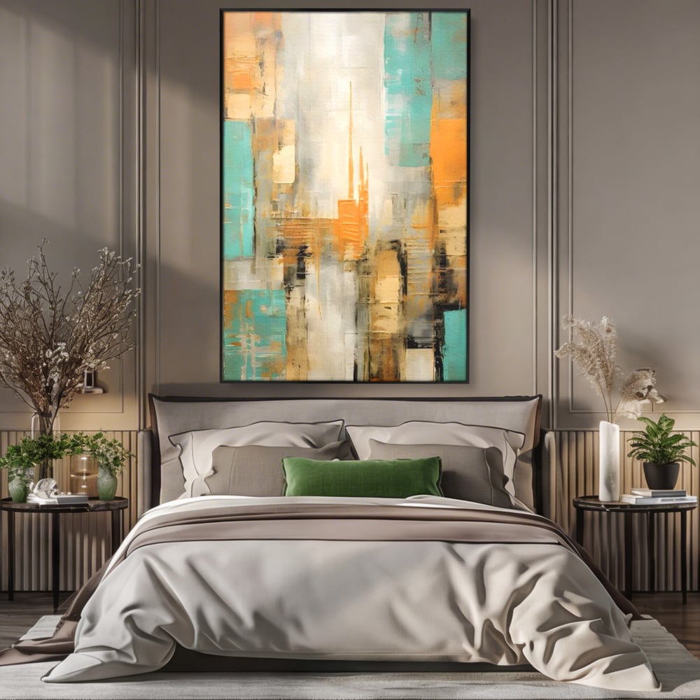 Tablou Canvas Premium LuxCanva® C1232, Abstract Colors Lanscape , Relaxare, Living Room, Culori Vibrante