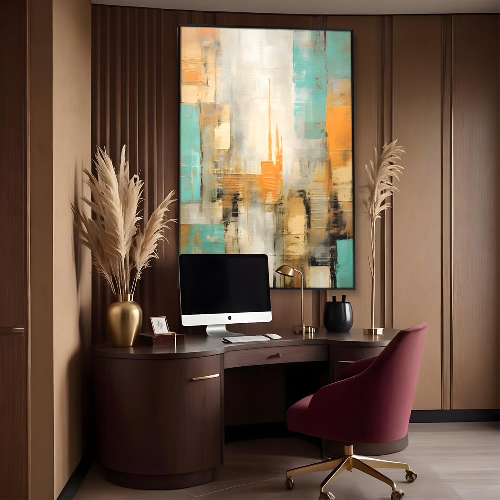Tablou Canvas Premium LuxCanva® C1232, Abstract Colors Lanscape , Relaxare, Living Room, Culori Vibrante