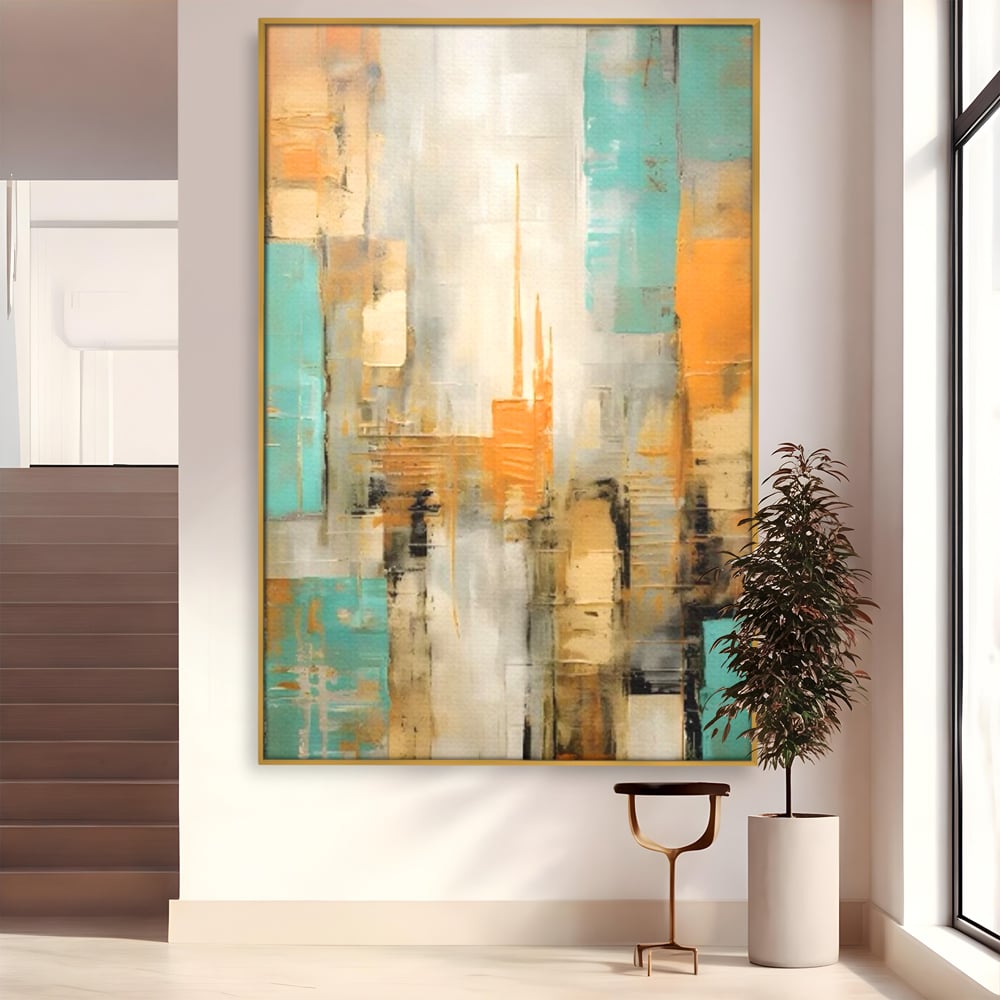 Tablou Canvas Premium LuxCanva® C1232, Abstract Colors Lanscape , Relaxare, Living Room, Culori Vibrante