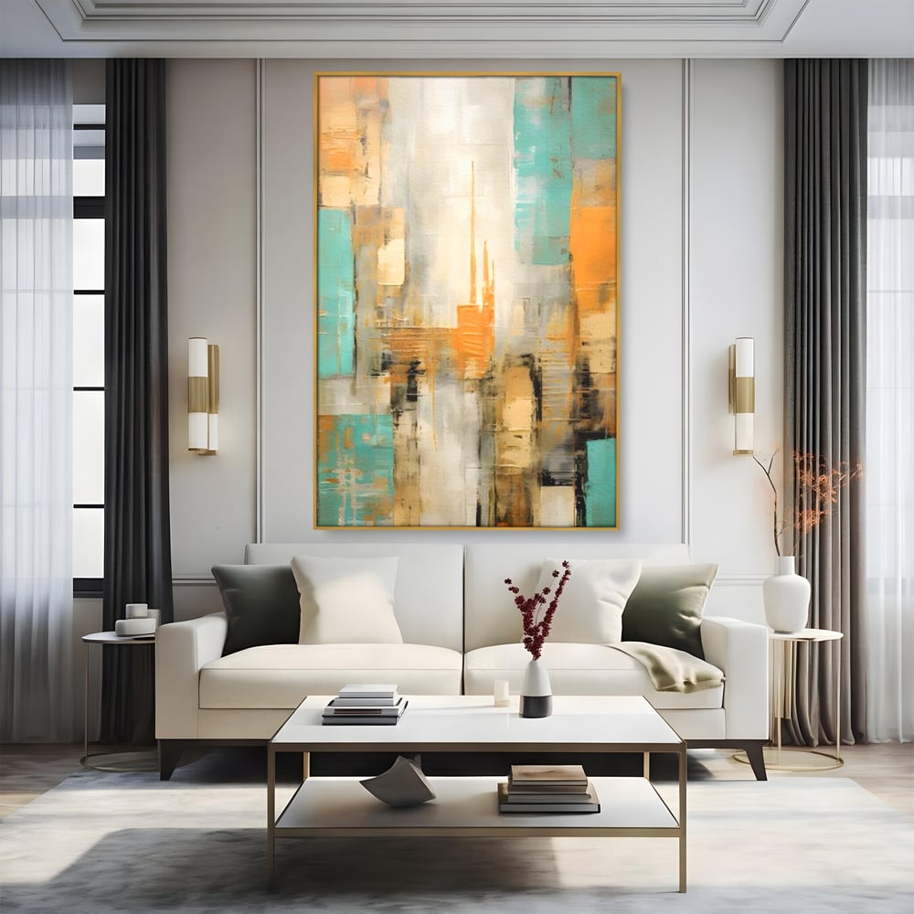 Tablou Canvas Premium LuxCanva® C1232, Abstract Colors Lanscape , Relaxare, Living Room, Culori Vibrante