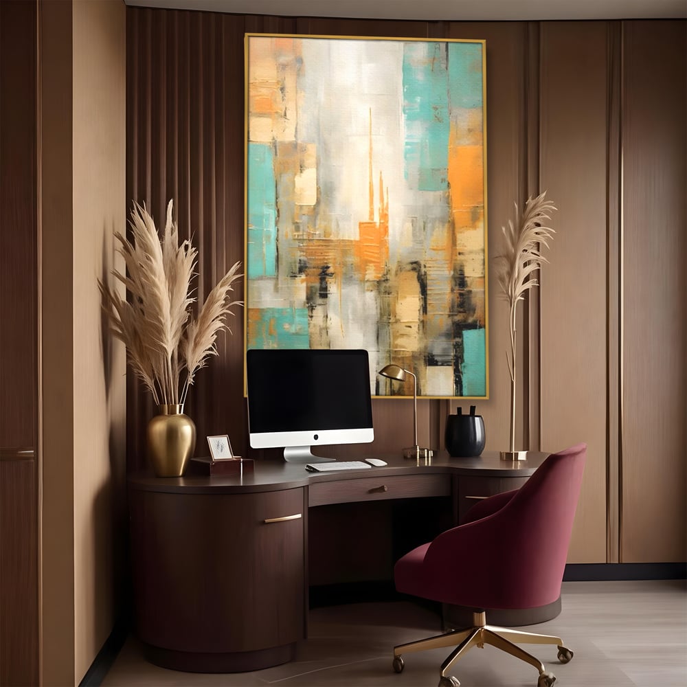Tablou Canvas Premium LuxCanva® C1232, Abstract Colors Lanscape , Relaxare, Living Room, Culori Vibrante