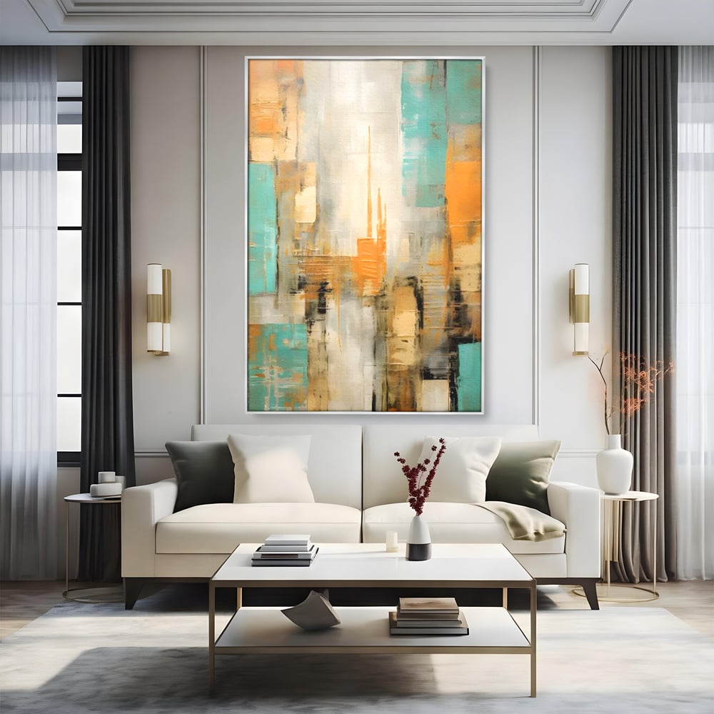 Tablou Canvas Premium LuxCanva® C1232, Abstract Colors Lanscape , Relaxare, Living Room, Culori Vibrante