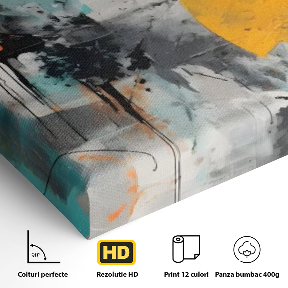 Tablou Canvas Premium LuxCanva® C1233, Abstract Sun In Space , Relaxare, Living Room, Culori Vibrante