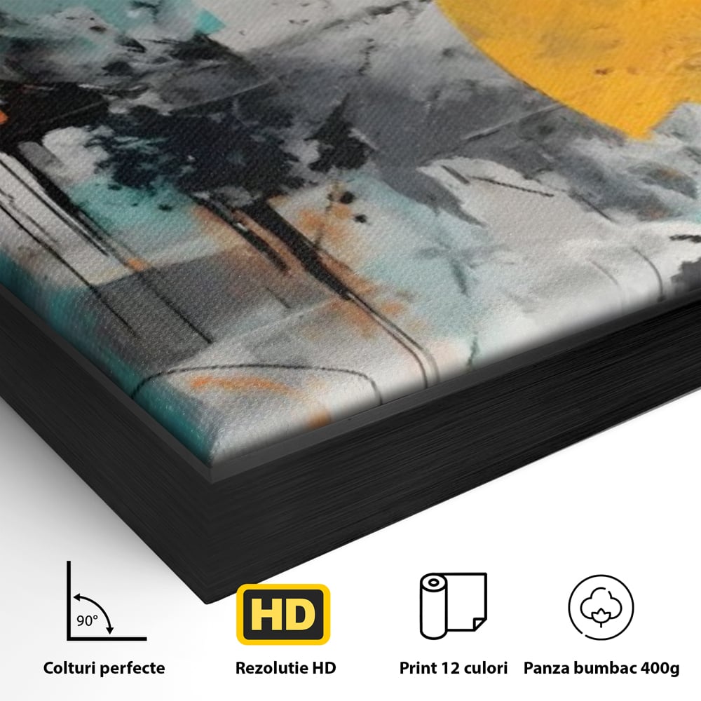 Tablou Canvas Premium LuxCanva® C1233, Abstract Sun In Space , Relaxare, Living Room, Culori Vibrante