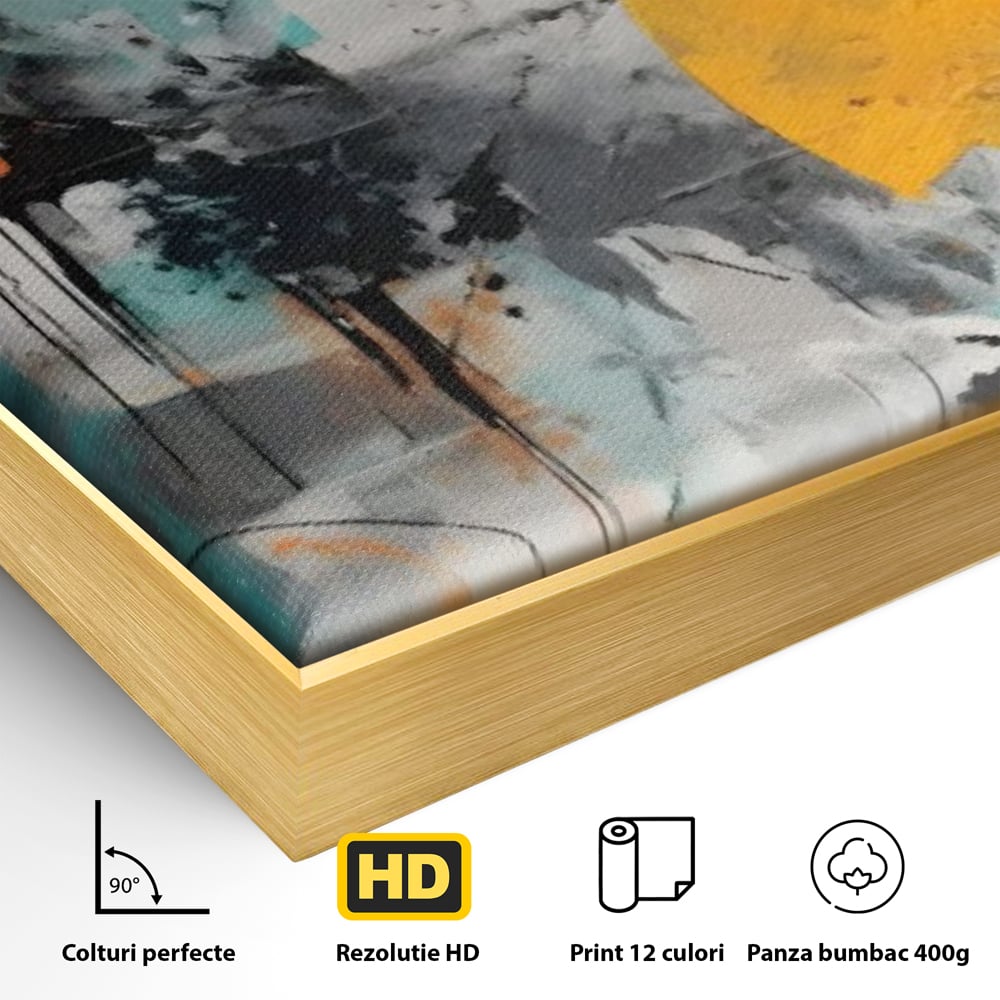Tablou Canvas Premium LuxCanva® C1233, Abstract Sun In Space , Relaxare, Living Room, Culori Vibrante