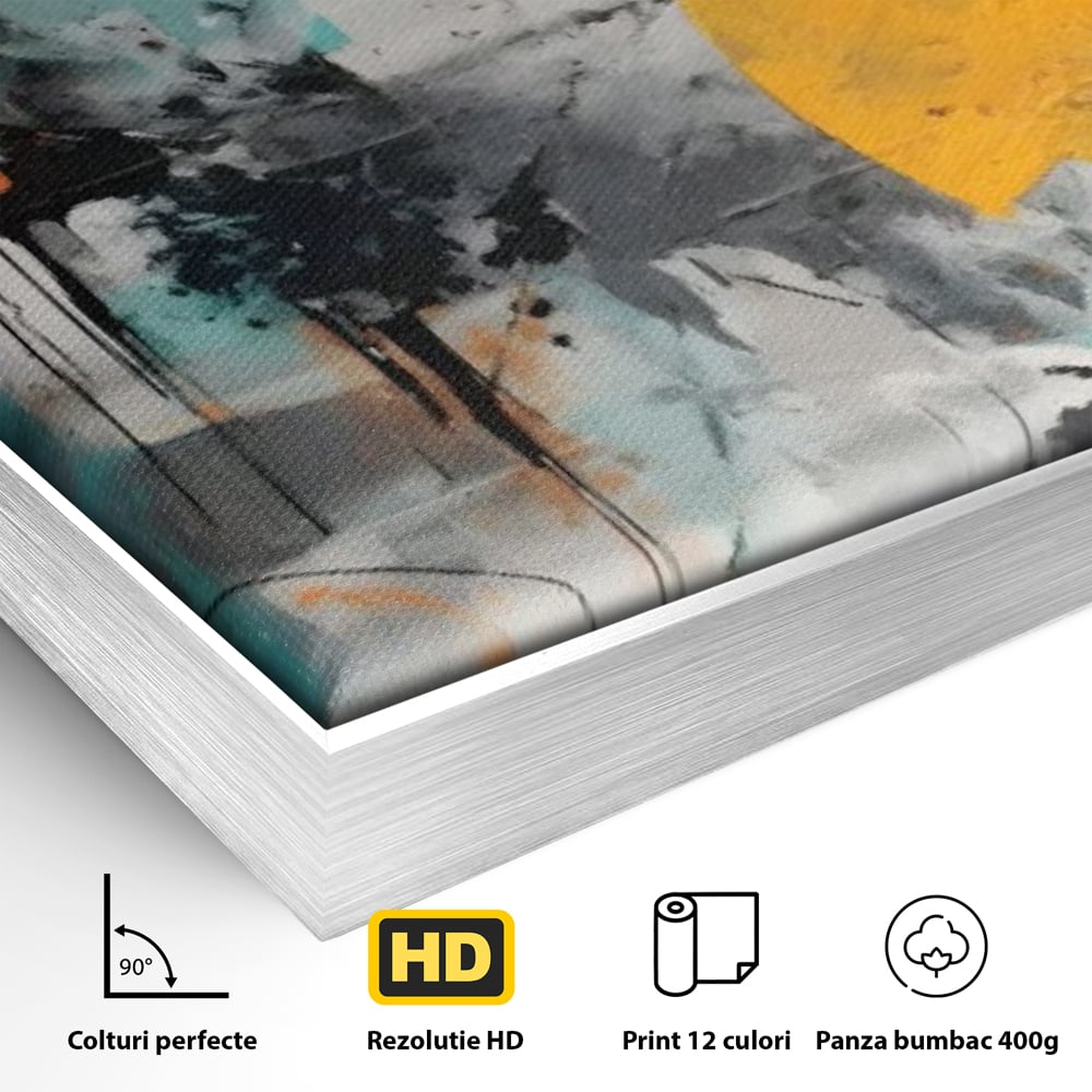 Tablou Canvas Premium LuxCanva® C1233, Abstract Sun In Space , Relaxare, Living Room, Culori Vibrante