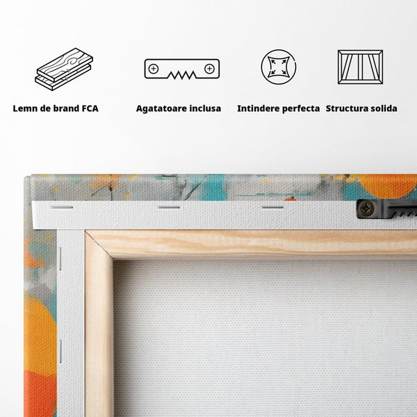 Tablou Canvas Premium LuxCanva® C1233, Abstract Sun In Space , Relaxare, Living Room, Culori Vibrante