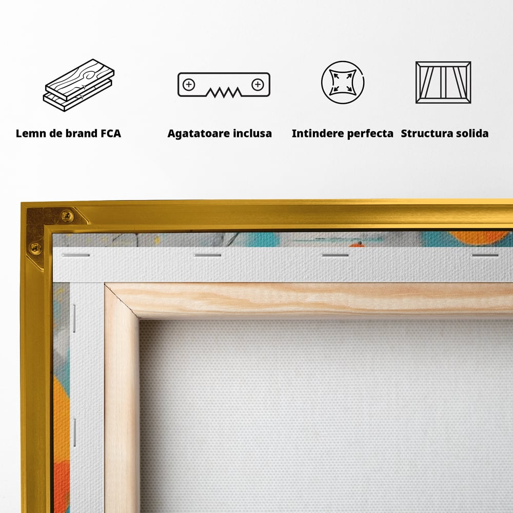 Tablou Canvas Premium LuxCanva® C1233, Abstract Sun In Space , Relaxare, Living Room, Culori Vibrante