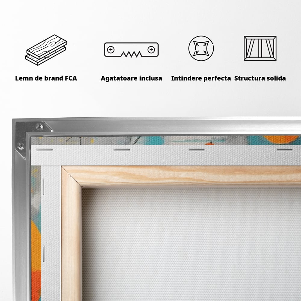Tablou Canvas Premium LuxCanva® C1233, Abstract Sun In Space , Relaxare, Living Room, Culori Vibrante