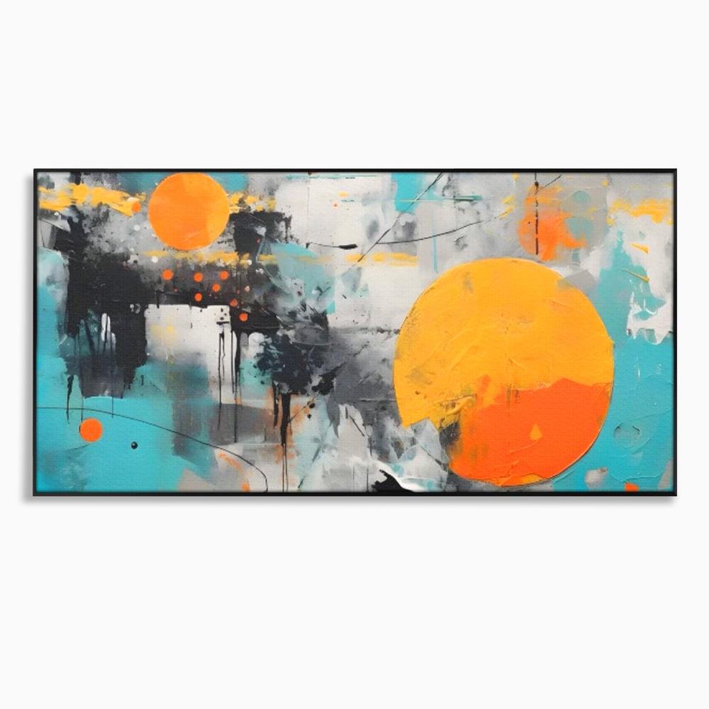Tablou Canvas Premium LuxCanva® C1233, Abstract Sun In Space , Relaxare, Living Room, Culori Vibrante