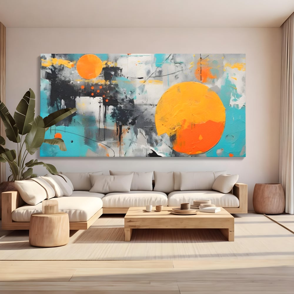 Tablou Canvas Premium LuxCanva® C1233, Abstract Sun In Space , Relaxare, Living Room, Culori Vibrante