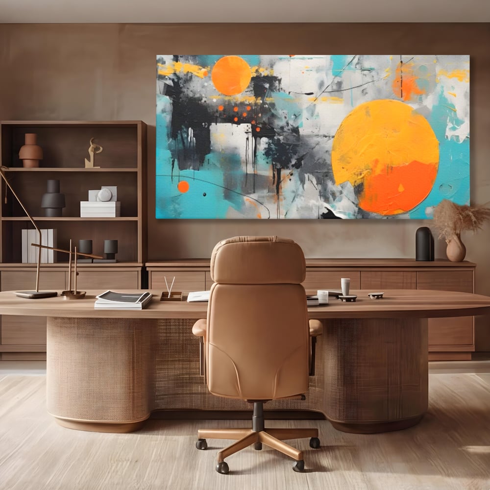 Tablou Canvas Premium LuxCanva® C1233, Abstract Sun In Space , Relaxare, Living Room, Culori Vibrante