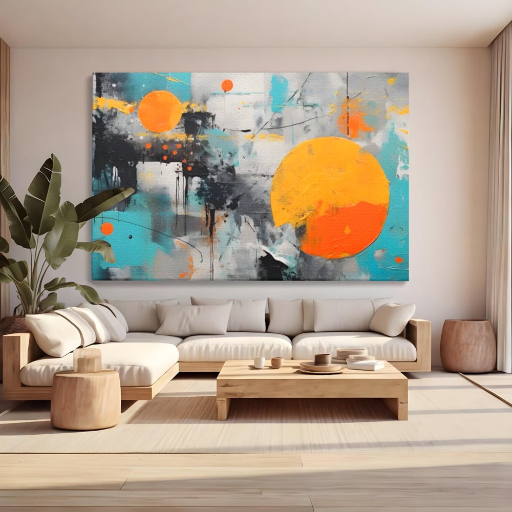 Tablou Canvas Premium LuxCanva® C1233, Abstract Sun In Space , Relaxare, Living Room, Culori Vibrante