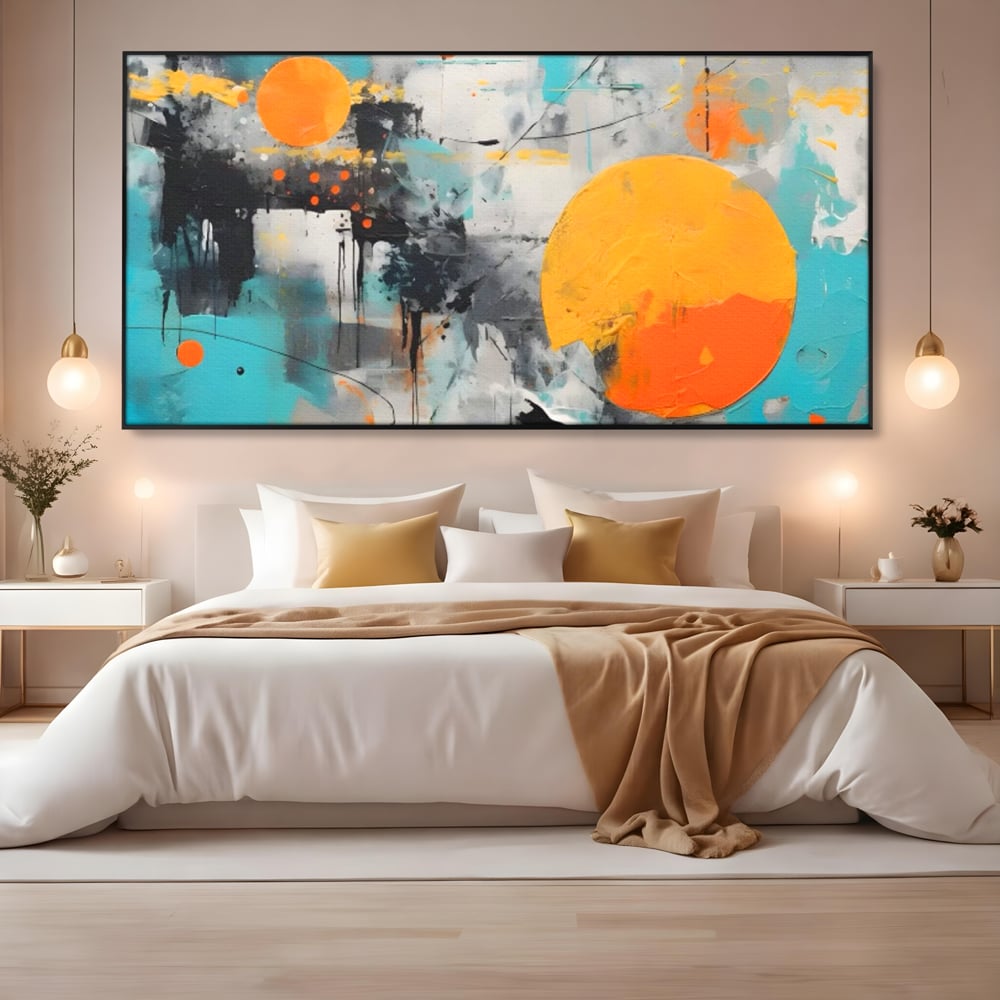 Tablou Canvas Premium LuxCanva® C1233, Abstract Sun In Space , Relaxare, Living Room, Culori Vibrante