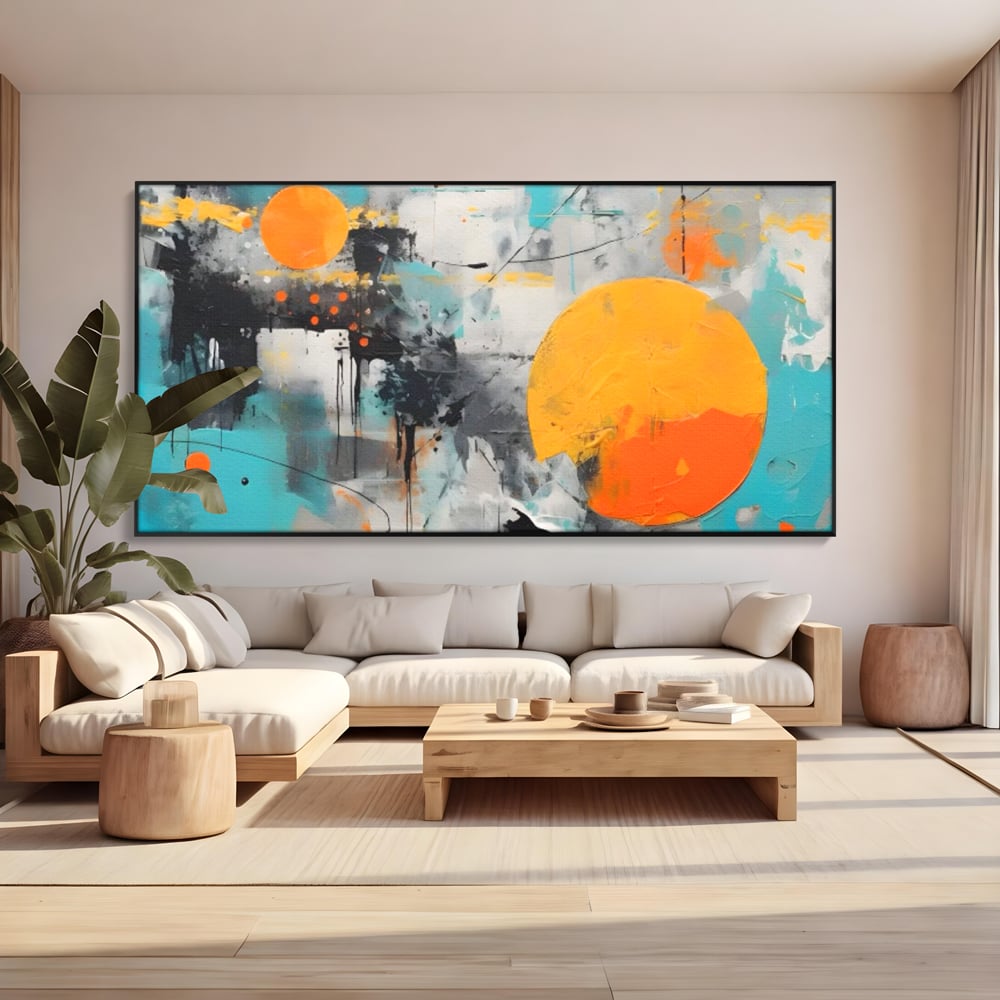 Tablou Canvas Premium LuxCanva® C1233, Abstract Sun In Space , Relaxare, Living Room, Culori Vibrante