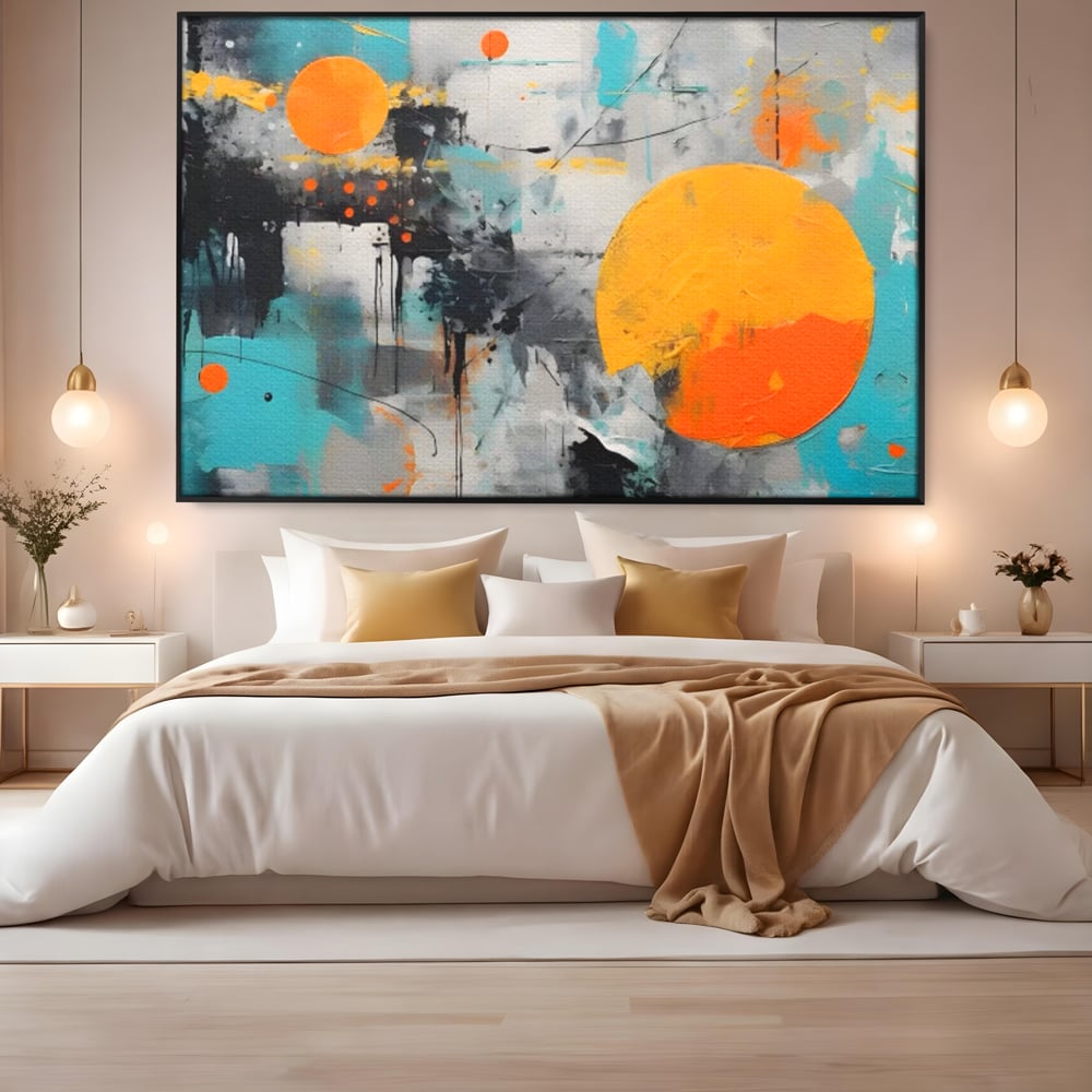 Tablou Canvas Premium LuxCanva® C1233, Abstract Sun In Space , Relaxare, Living Room, Culori Vibrante