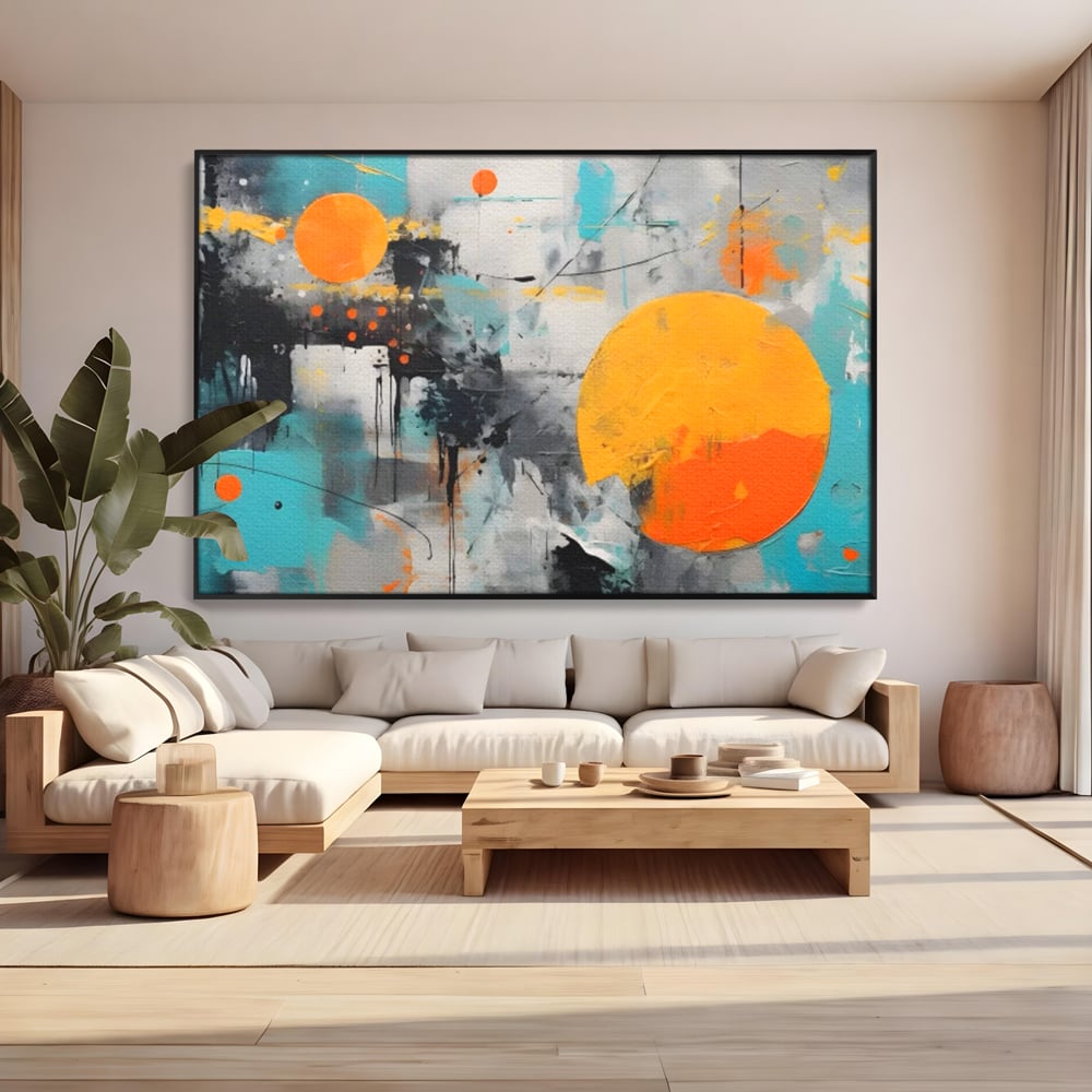 Tablou Canvas Premium LuxCanva® C1233, Abstract Sun In Space , Relaxare, Living Room, Culori Vibrante