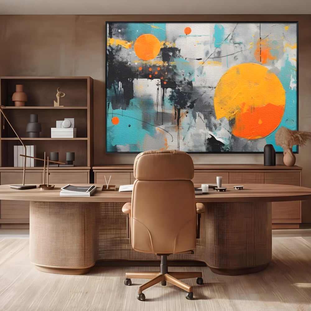 Tablou Canvas Premium LuxCanva® C1233, Abstract Sun In Space , Relaxare, Living Room, Culori Vibrante