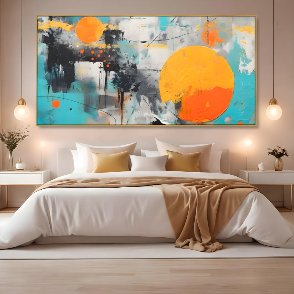 Tablou Canvas Premium LuxCanva® C1233, Abstract Sun In Space , Relaxare, Living Room, Culori Vibrante