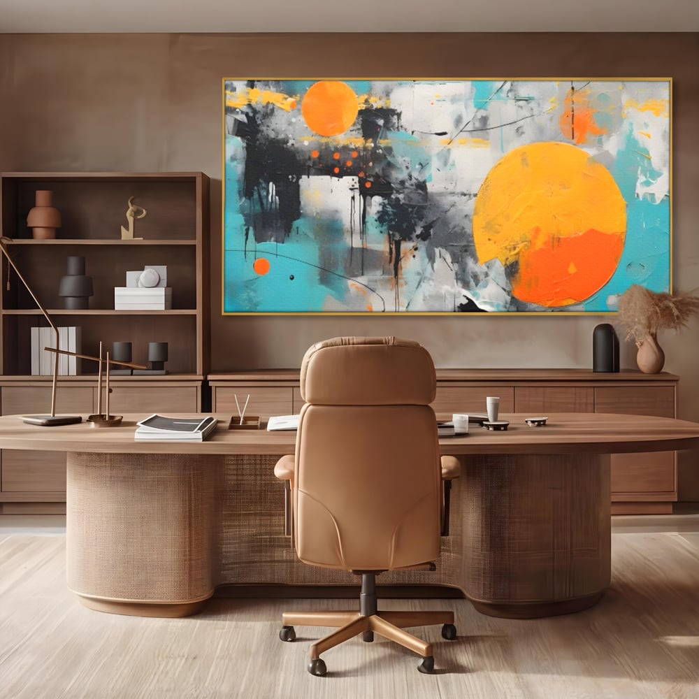 Tablou Canvas Premium LuxCanva® C1233, Abstract Sun In Space , Relaxare, Living Room, Culori Vibrante