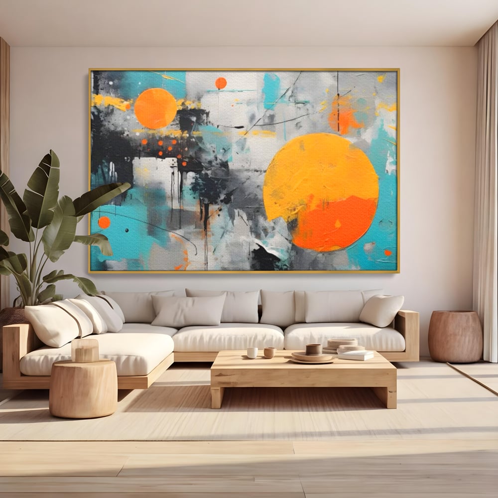 Tablou Canvas Premium LuxCanva® C1233, Abstract Sun In Space , Relaxare, Living Room, Culori Vibrante