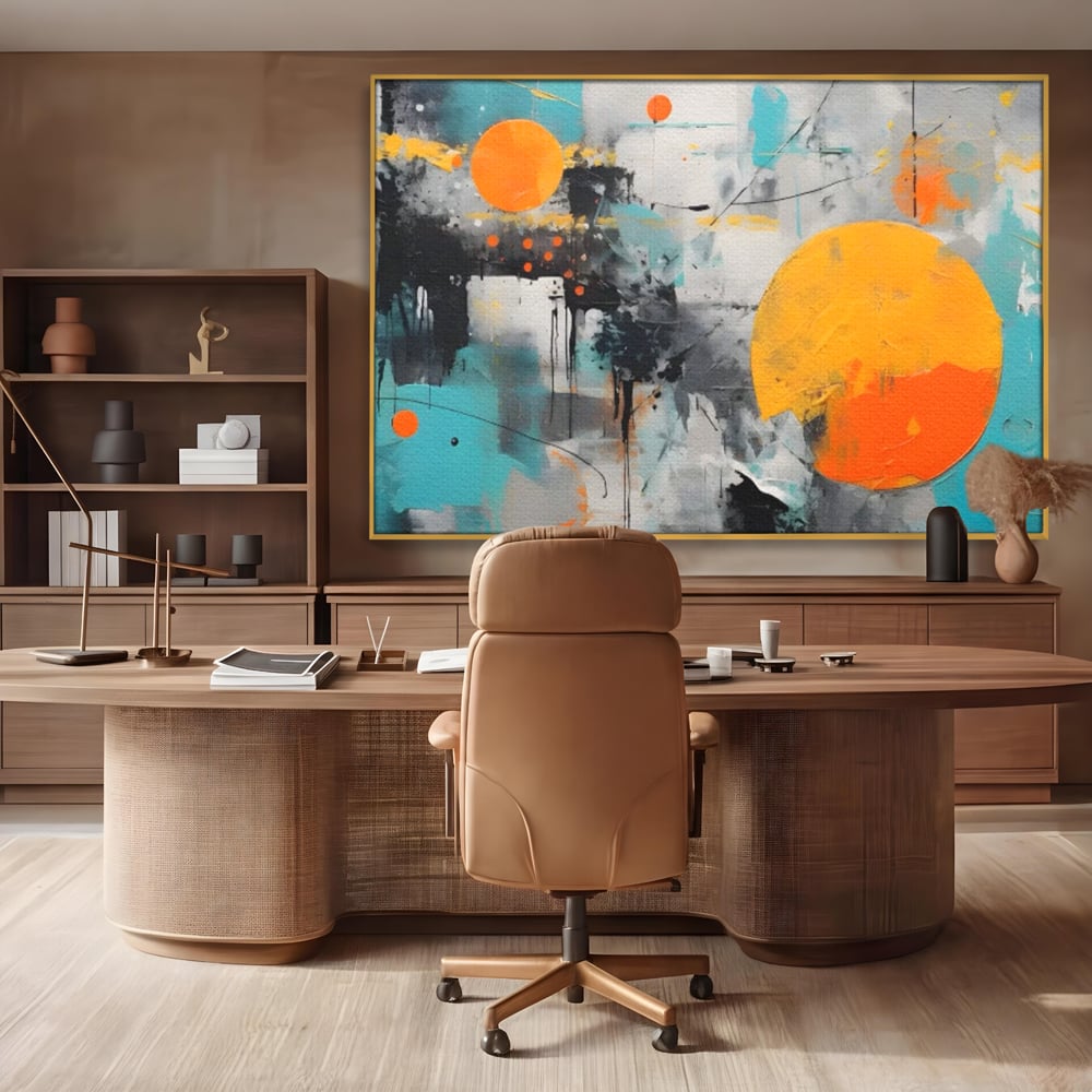 Tablou Canvas Premium LuxCanva® C1233, Abstract Sun In Space , Relaxare, Living Room, Culori Vibrante