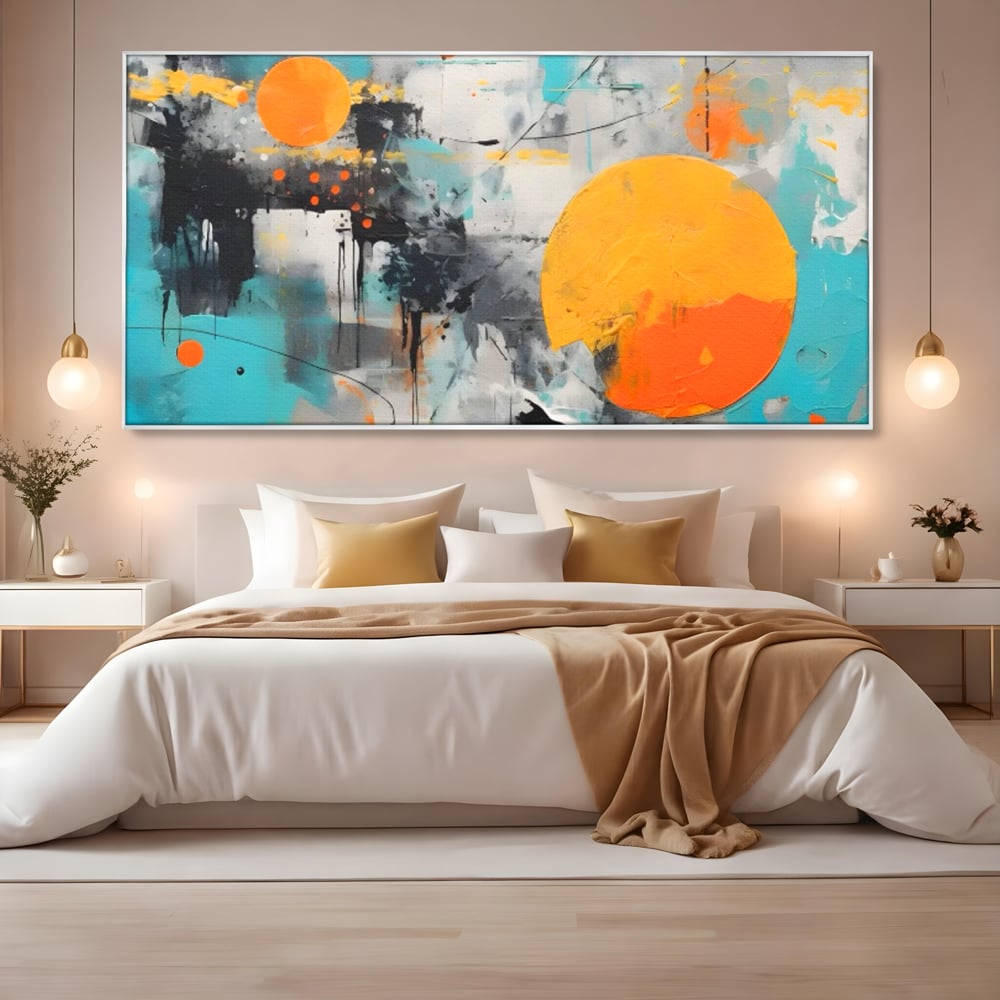 Tablou Canvas Premium LuxCanva® C1233, Abstract Sun In Space , Relaxare, Living Room, Culori Vibrante