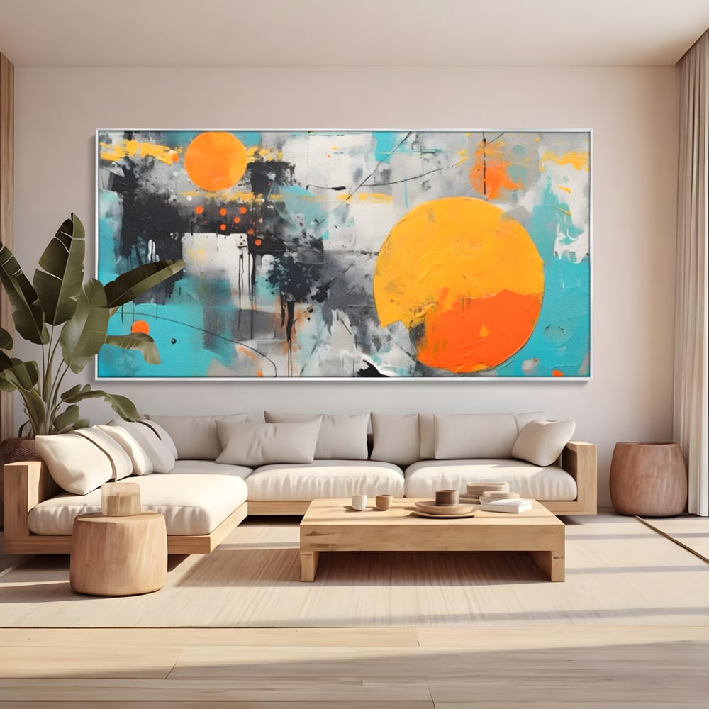 Tablou Canvas Premium LuxCanva® C1233, Abstract Sun In Space , Relaxare, Living Room, Culori Vibrante