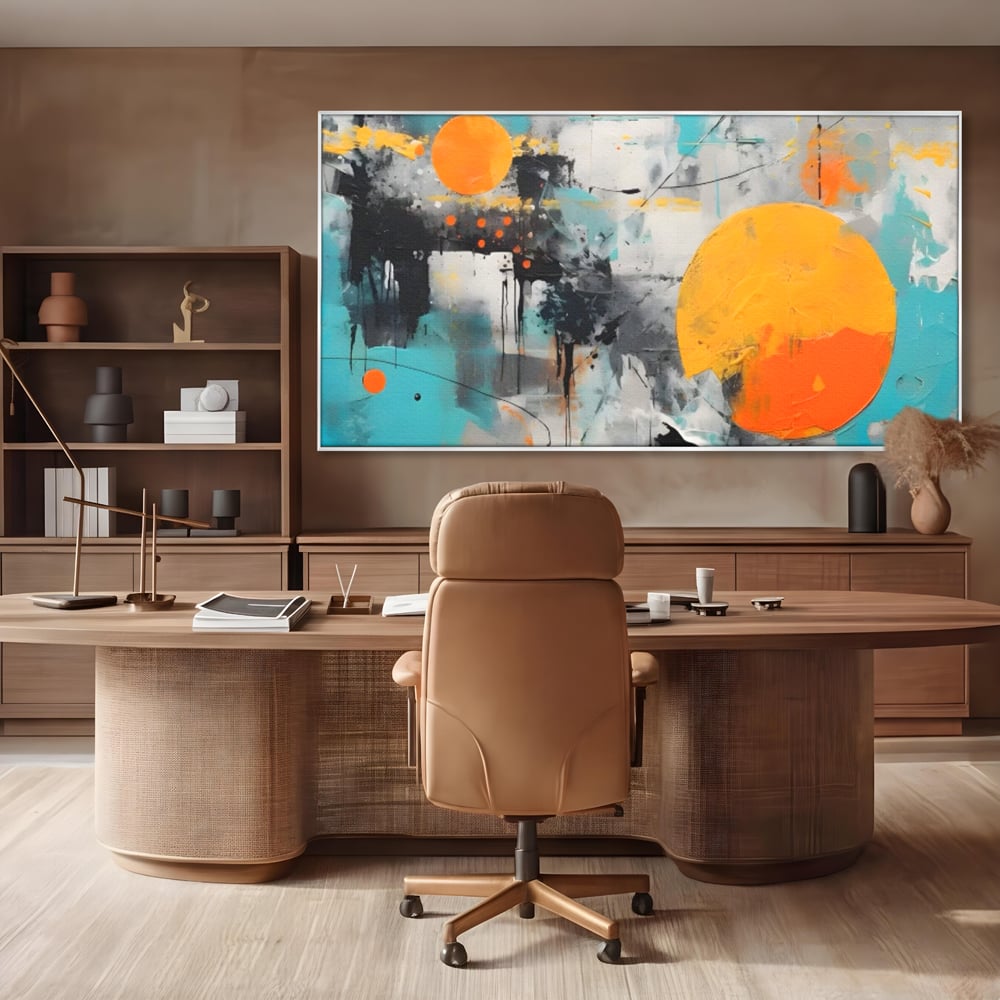 Tablou Canvas Premium LuxCanva® C1233, Abstract Sun In Space , Relaxare, Living Room, Culori Vibrante