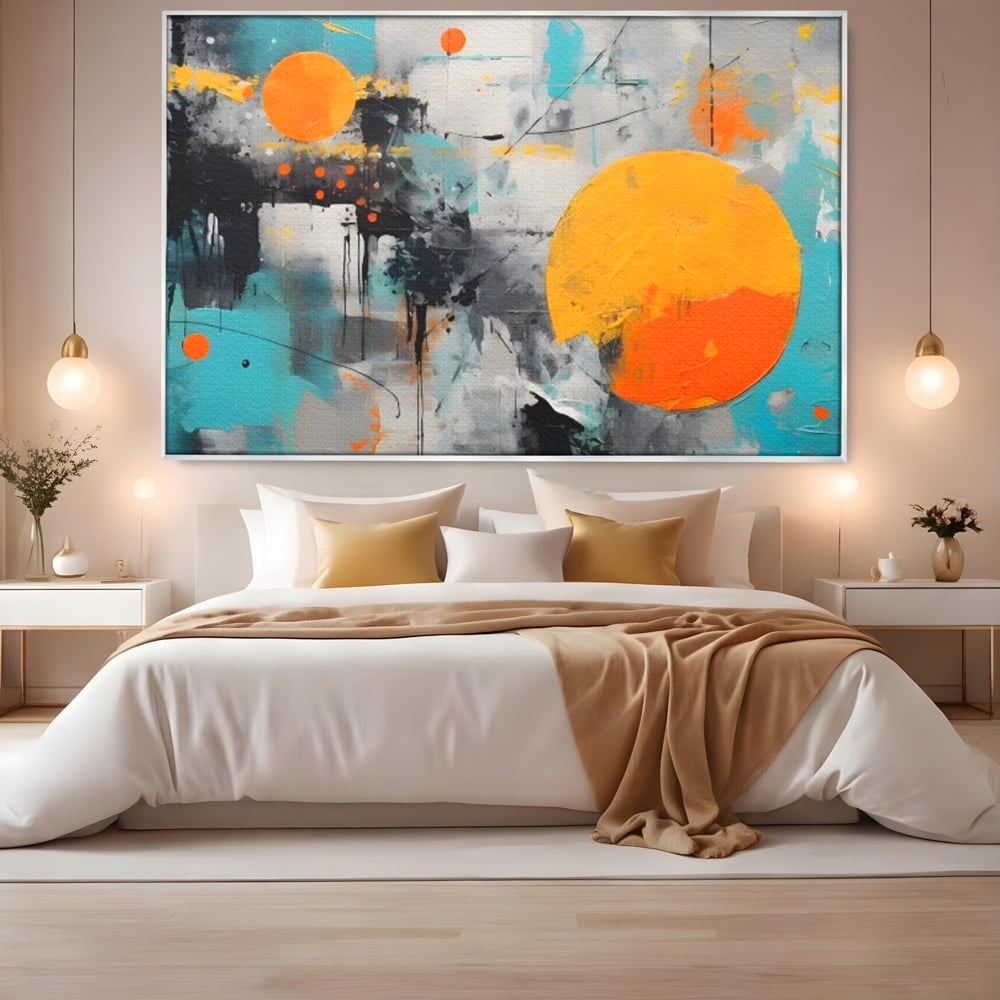 Tablou Canvas Premium LuxCanva® C1233, Abstract Sun In Space , Relaxare, Living Room, Culori Vibrante