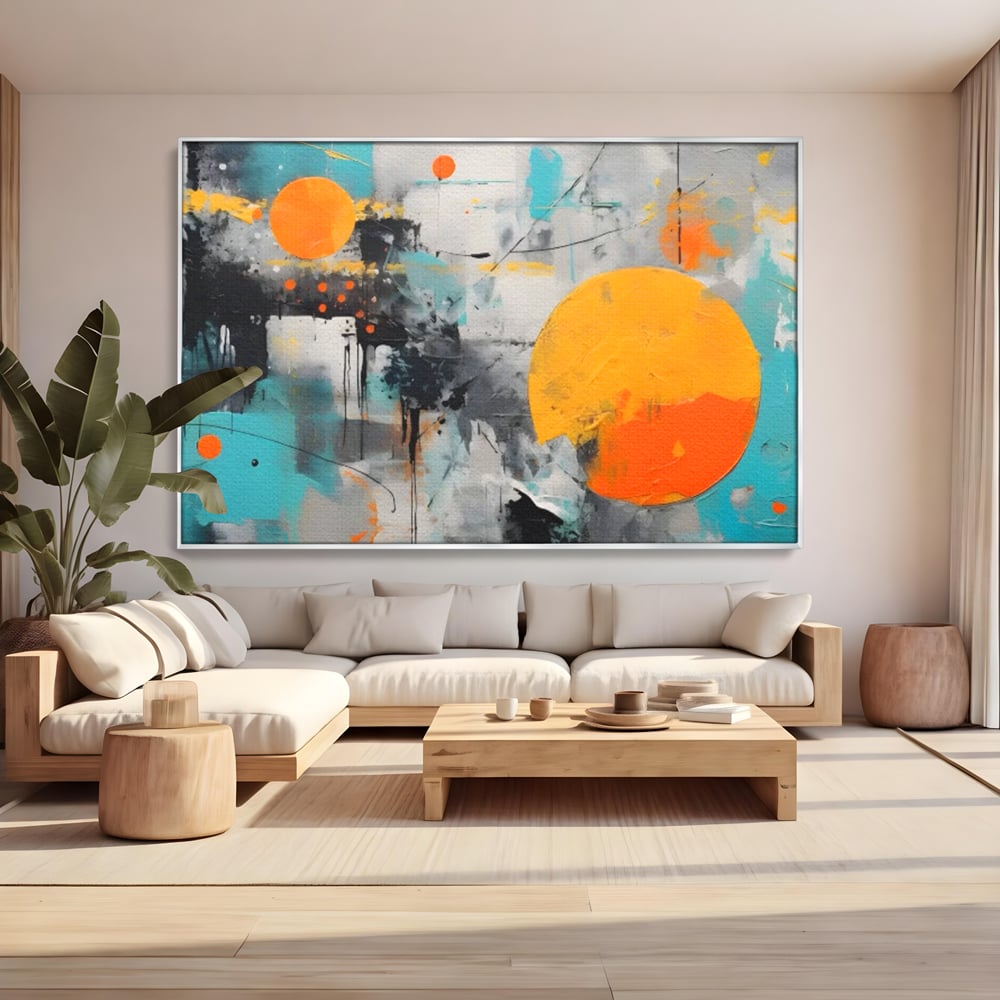 Tablou Canvas Premium LuxCanva® C1233, Abstract Sun In Space , Relaxare, Living Room, Culori Vibrante